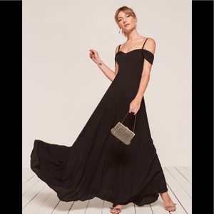 Black reformation poppy dress